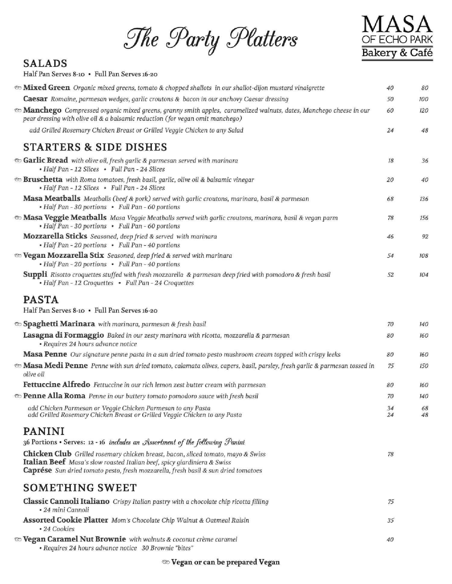 downloadable catering sides and party platters